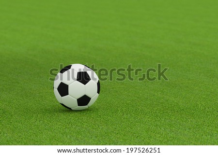 Football on grass field background