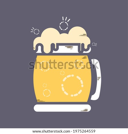 Isolated beer mug with foam icon