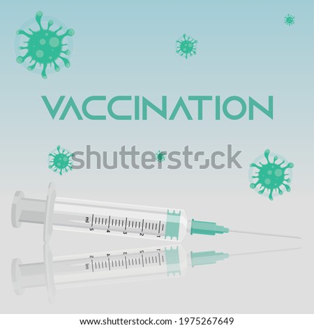 Isolated syringe on a blue gradient poster