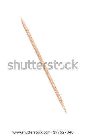 Wooden toothpicks on white background isolate Royalty-Free Stock Photo #197527040