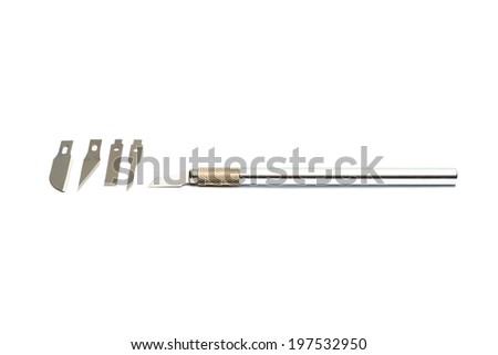 Aluminim Craft Knife with blade cutter isolated on a white background