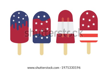Ice cream America 4th Of July 
 US Independence Day - Patriotic Ice cream Vector and Clip Art