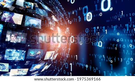Digital contents concept. Social networking service. Streaming video. NFT. Non-fungible token. Royalty-Free Stock Photo #1975369166