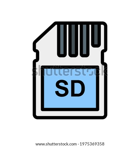 Memory icon vector illustration in filled line style about multimedia for any projects, use for website mobile app presentation
