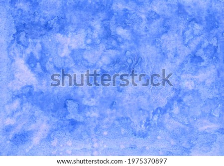Hand drawn abstract blue and white watercolor background Royalty-Free Stock Photo #1975370897