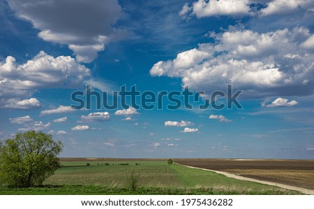 Colorful and beautiful sky and field