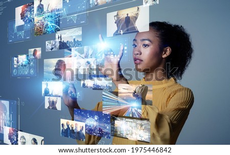 Digital contents concept. Social networking service. Streaming video. NFT. Non-fungible token. Royalty-Free Stock Photo #1975446842