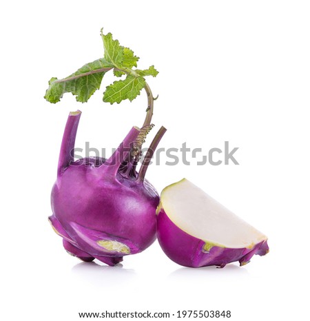 Purple kohlrabi isolated on white background Royalty-Free Stock Photo #1975503848