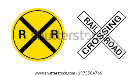 railroad crossing sign vector illustration