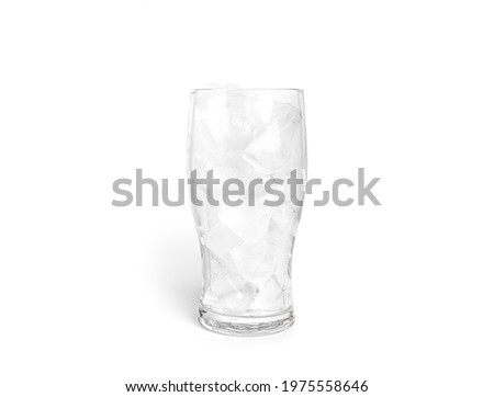 Glass with ice isolated on a white background. High quality photo