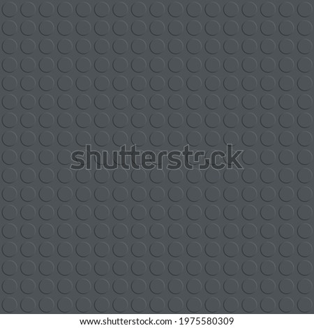 Seamless clean gray studded rubber flooring panel for texture or background, top view