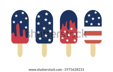 4th of July - Popsicle - Red White and Blue Popsicle Vector And Clip Art