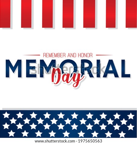 Memorial day poster with text and stars