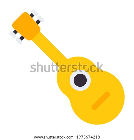 A flat design, icon of guitar