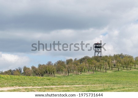 Hustopece, Czech Republic - 04.04.2021: the main subject is out of focus, lookout tower europe building landscape summer tourism hiking vacation travel