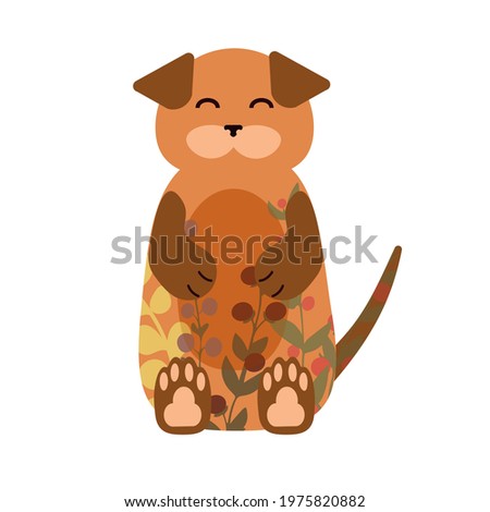 Vector illustration of a cute dog on white background