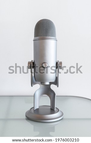 Studio microphone for recording a podcast