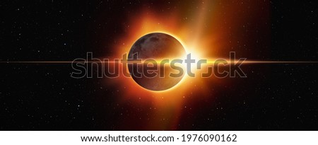 Solar Eclipse "Elements of this image furnished by NASA " Royalty-Free Stock Photo #1976090162
