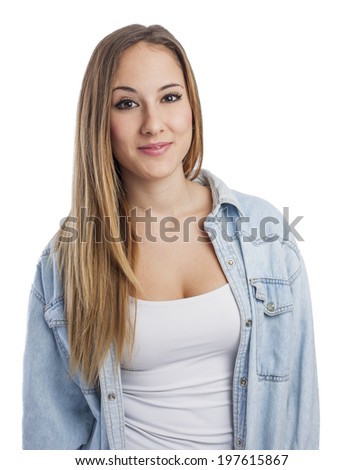 portrait of a pretty young woman standing