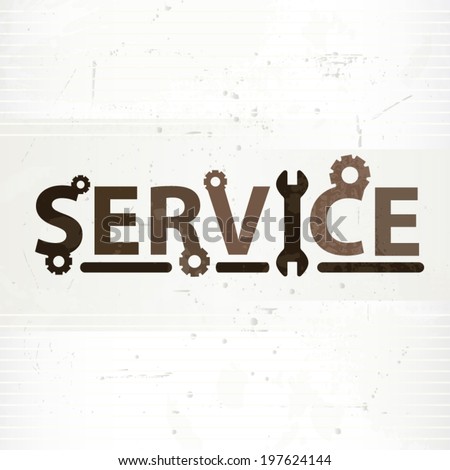 Auto service concept design poster with different repair icons art