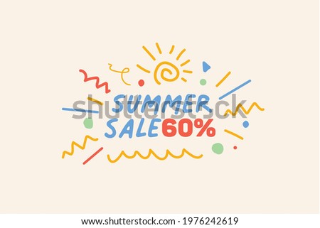 Summer sale banner discount up to 60% vector design. Enjoy Special offer summer sale tag for seasonal shopping discount promo advertisement. Vector illustration