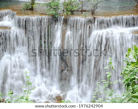 Mae Kamin waterfall, Kanchanaburi Thailand, national park, no visitor in picture