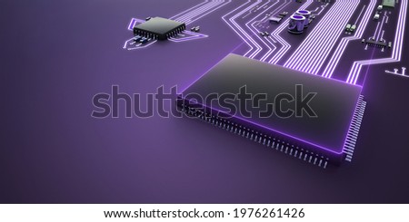 Abstract illustration of competing processors. The best processor is ahead Royalty-Free Stock Photo #1976261426