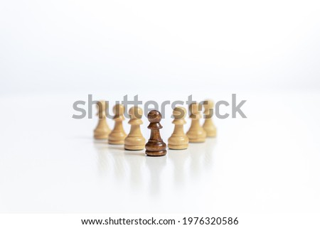 Chess piece strategy planning and competition leader and success business competition concept copy space for text