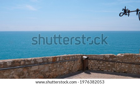 View of the sea from a viewpoint in Peñíscola (Spain)