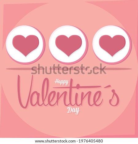 Happy valentines day greeting card Vector illustration
