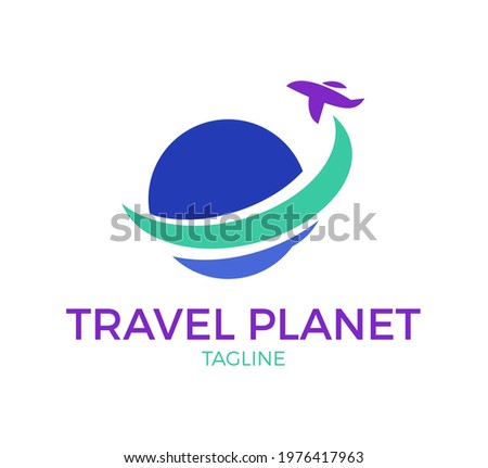 travel planet vector logo template design