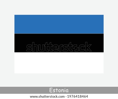 National Flag of Estonia. Estonian Country Flag. Republic of Estonia Detailed Banner. EPS Vector Illustration Cut File