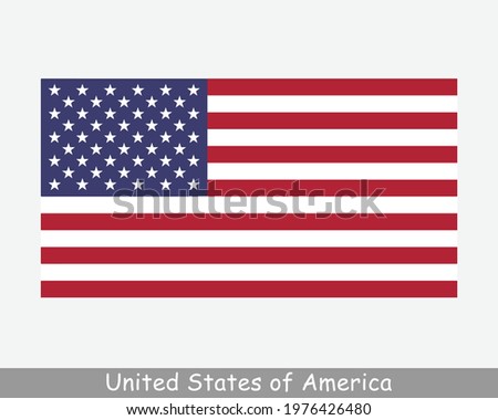 National Flag of the United States of America. US USA Country Flag. American Detailed Banner. EPS Vector Illustration Cut File