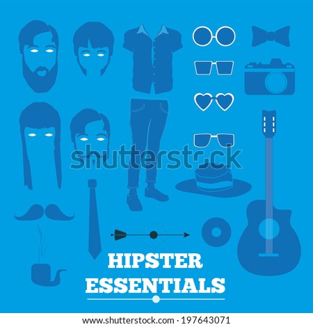 hipster essentials vector set