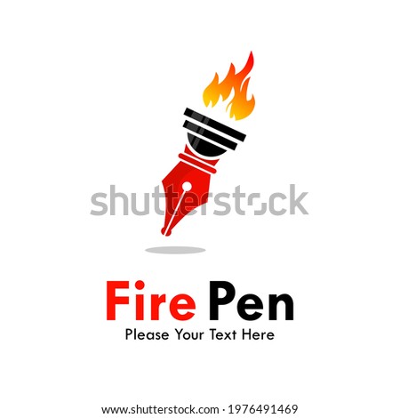 Fire pen logo template illustration