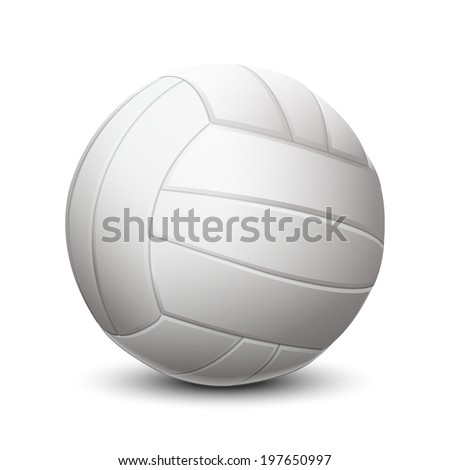 White volleyball ball isolated on white background. Vector illustration