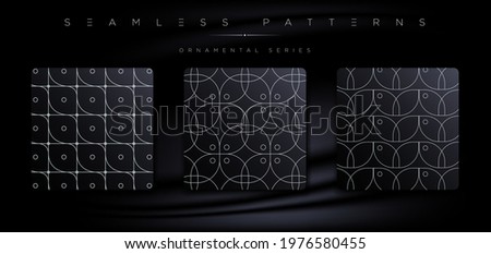 Luxury seamless ornament pattern illustrations with random lines, circles, natural objects, geometric shapes for premium graphic design elements. Vector EPS.