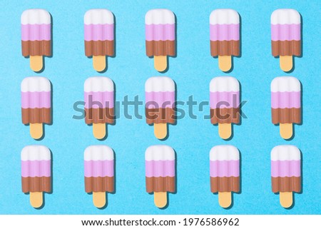 colorful ice cream pattern on blue background
