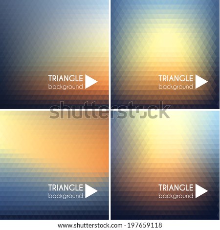 Colorful triangular backgrounds set 