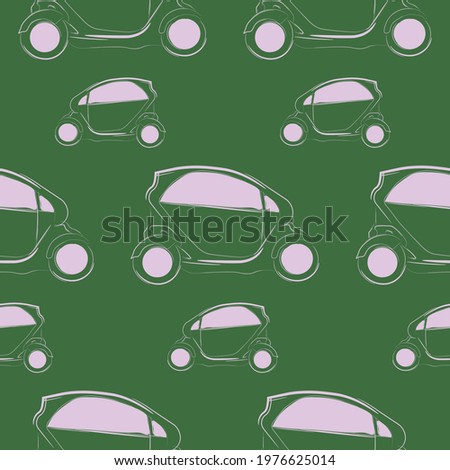seamless background with electric car