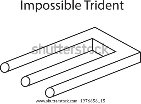 Impossible trident is drawing of impossible object, a kind of optical illusion. It to have three cylindrical prong at one end which then mysteriously transform into two rectangular prong at other end