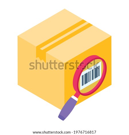 Barcode scanner, isometric design icon 