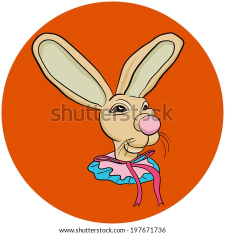 An image of a whimsical rabbit face.