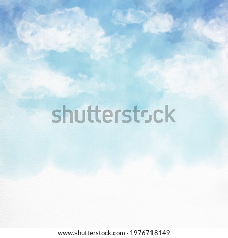 Water Color Cloudy Sky,  Nature Clip art 