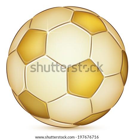 golden soccer ball, vector