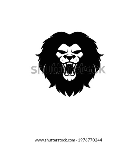 Lion logo modern, roar illustration, animal symbol design.