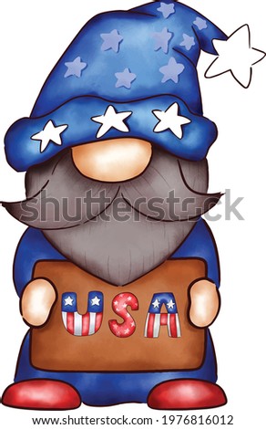 Patriotic Gnomes Clipart 4 th july cartoon day flag usa 