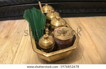 Picture of Tepak sirih containers made of metal traditional malay wedding Royalty-Free Stock Photo #1976852678