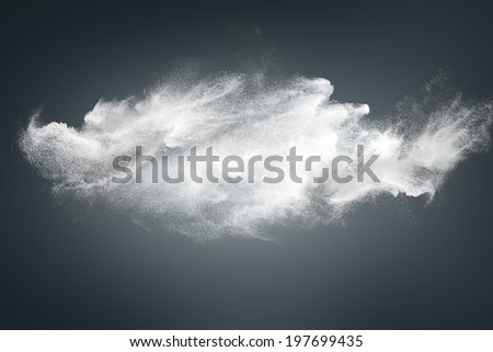 Abstract design of white powder cloud against dark background Royalty-Free Stock Photo #197699435