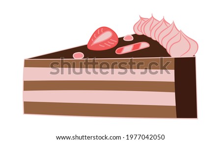Cake slice Icon. Graphic Vector Illustration.
